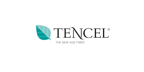 Illustrasjon av logo for Tencel med teksten: The new age fiber