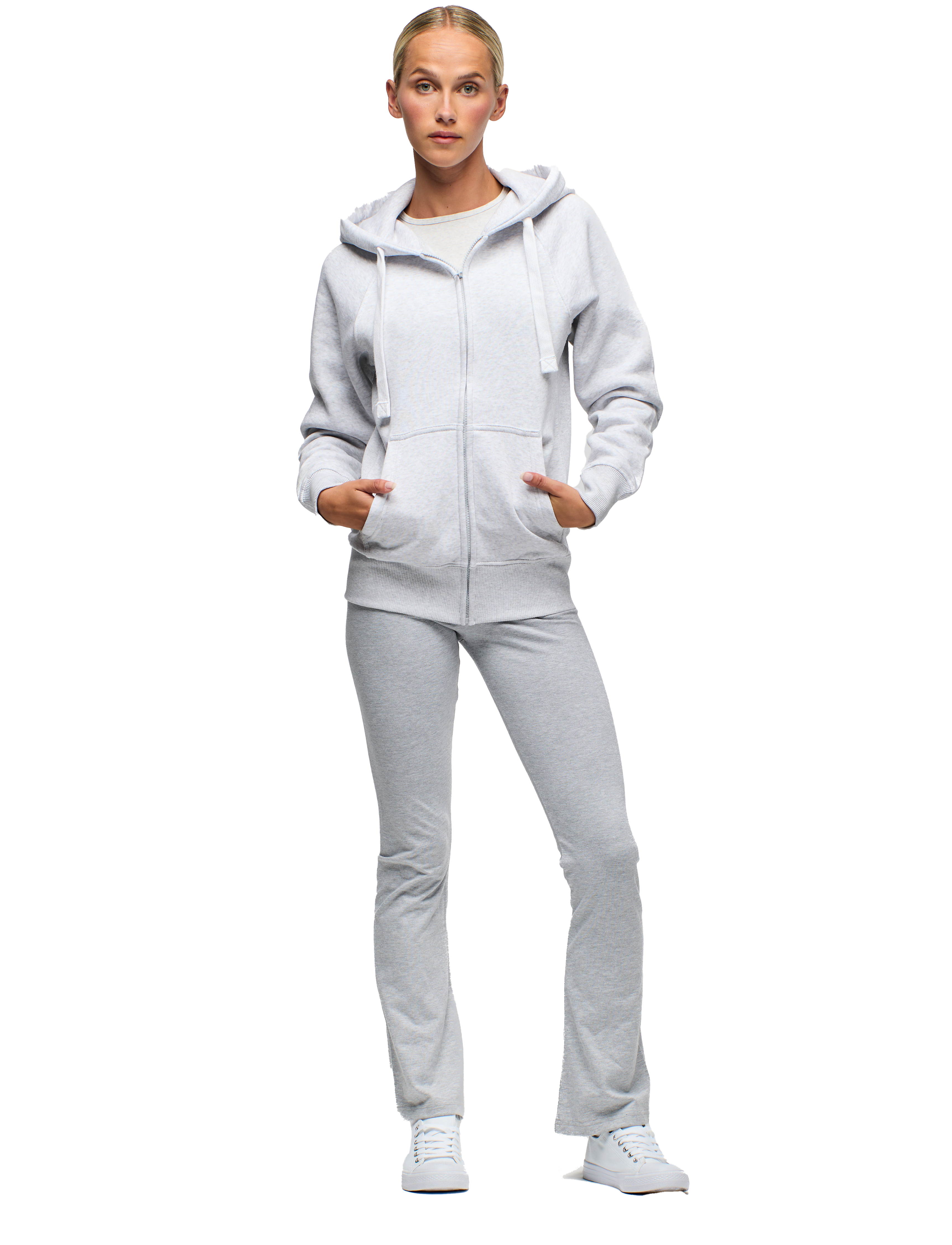 Felles Russegenser Hood Zip Lys Grå