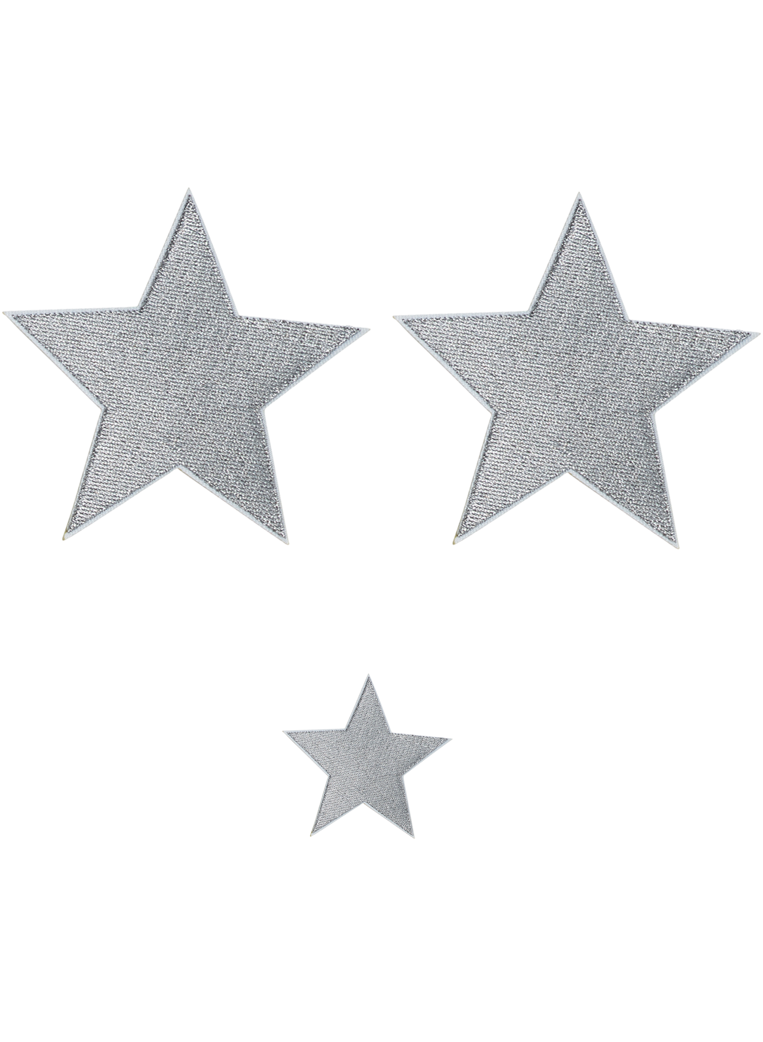 Stjerner 3-pack Sølv 2 store + 1 liten