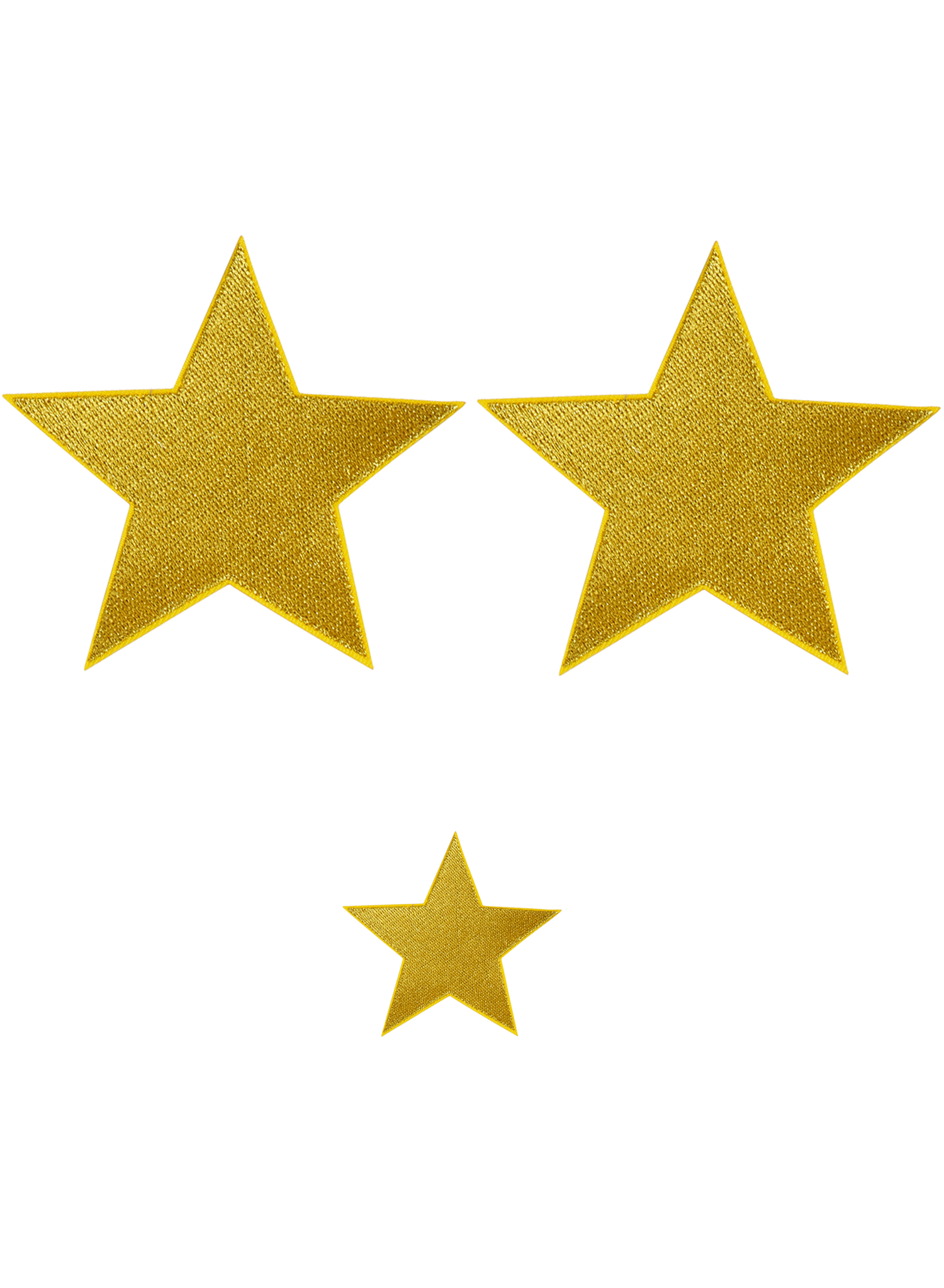 Stjerner 3-pack Gull 2 store + 1 liten