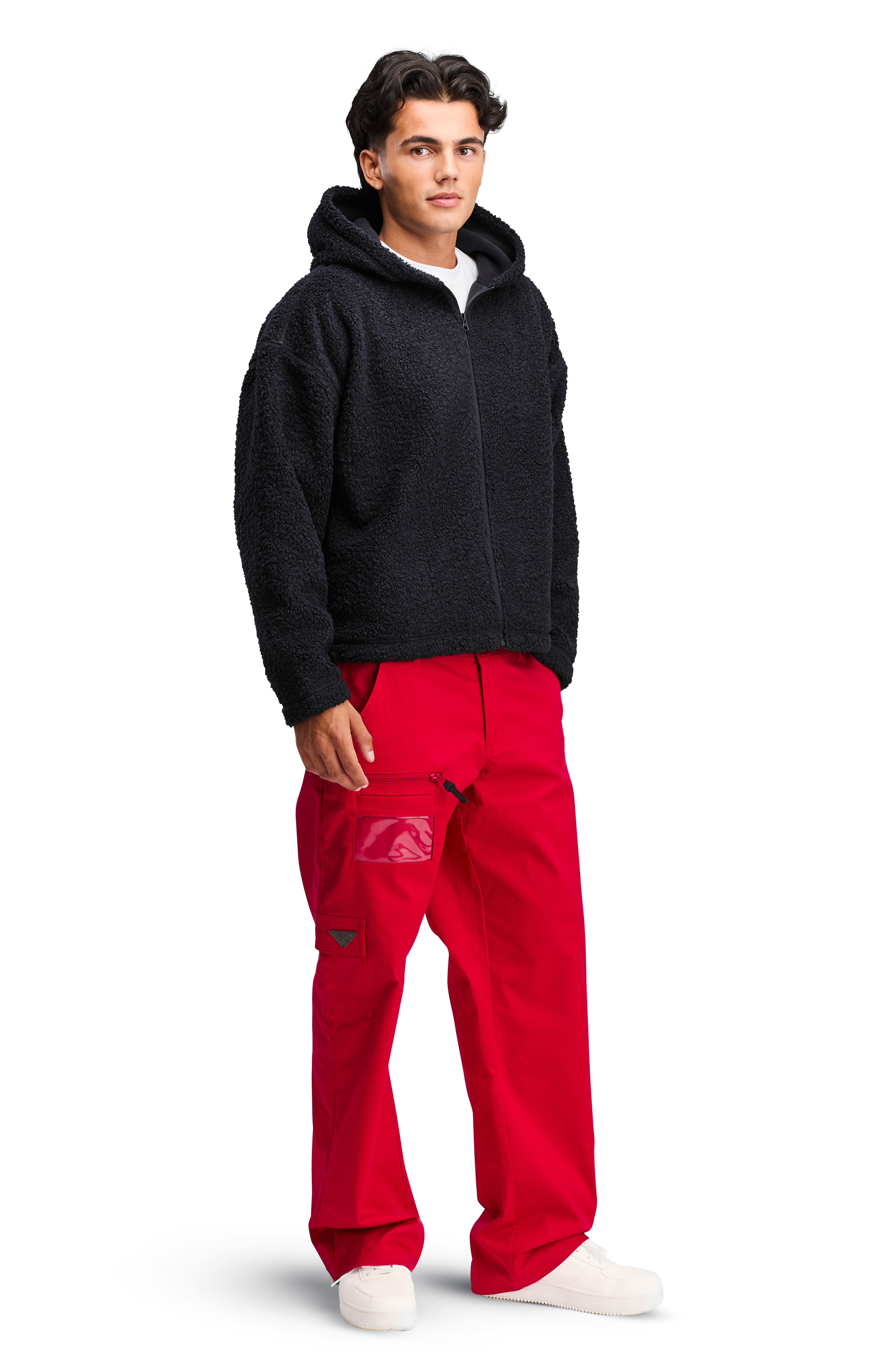 Fleece Unisex Hood Softline Plush Navy