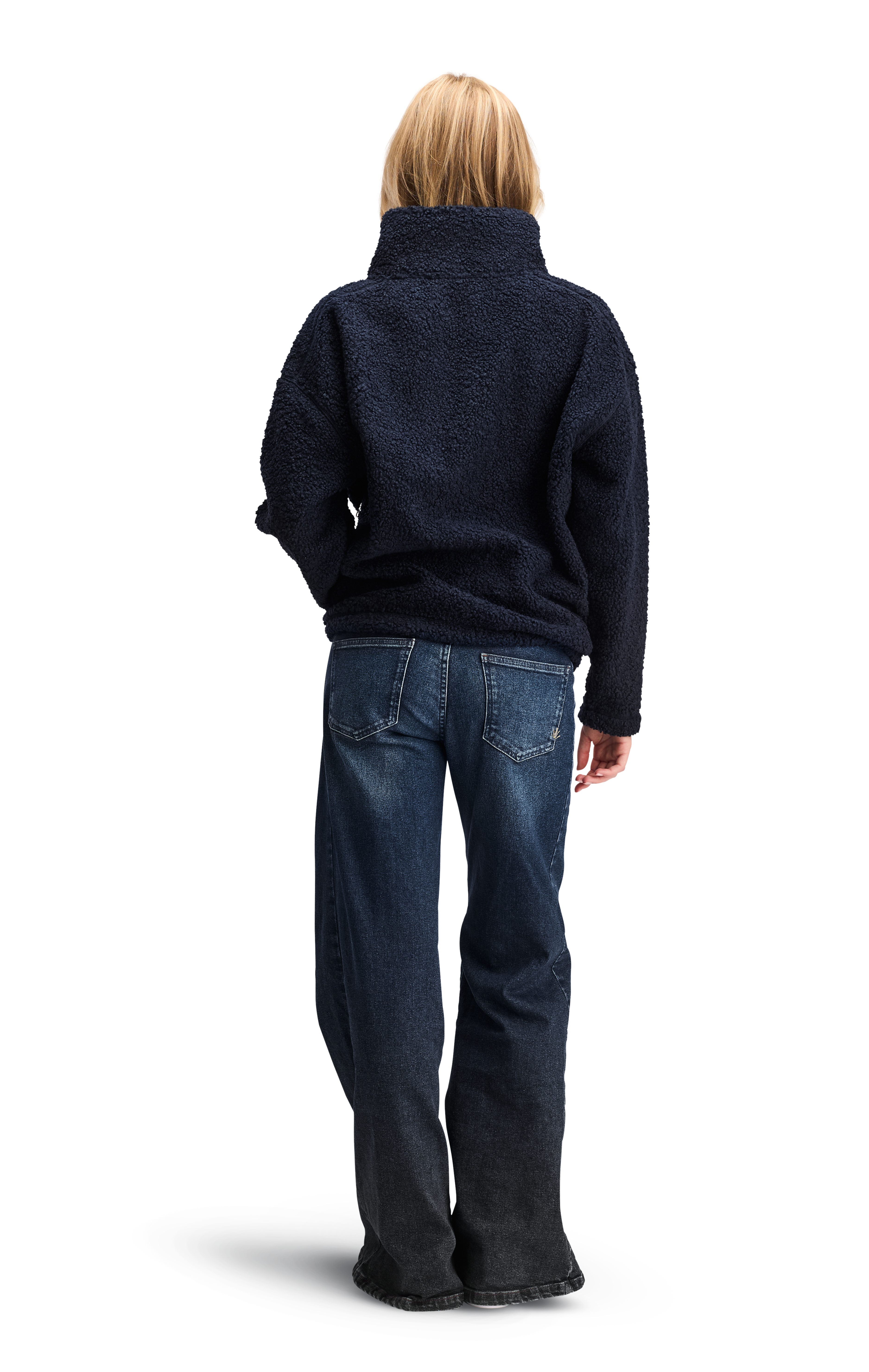 Fleece Unisex Collar Softline Plush Navy