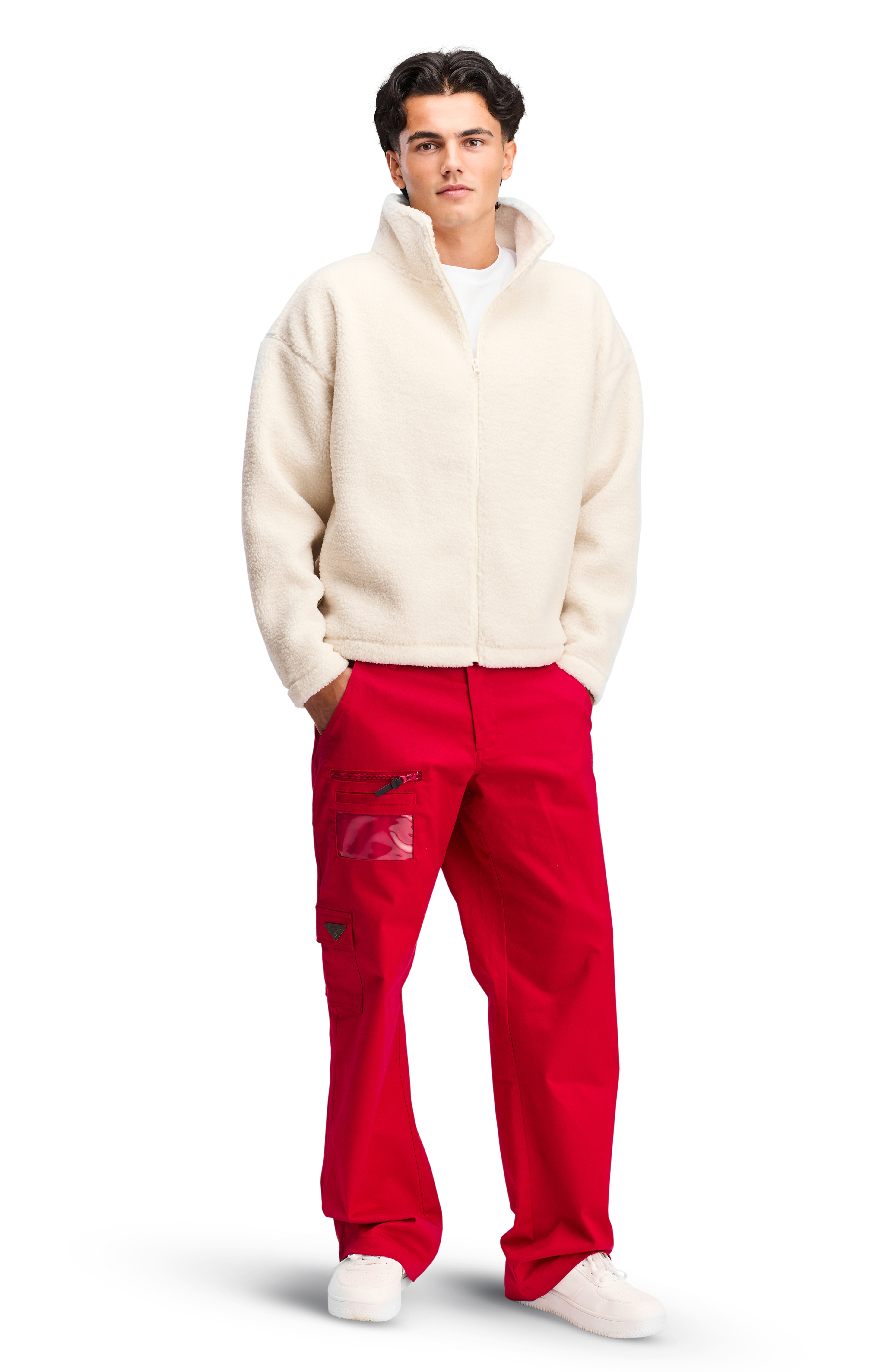 Fleece Unisex Collar Softline Plush White