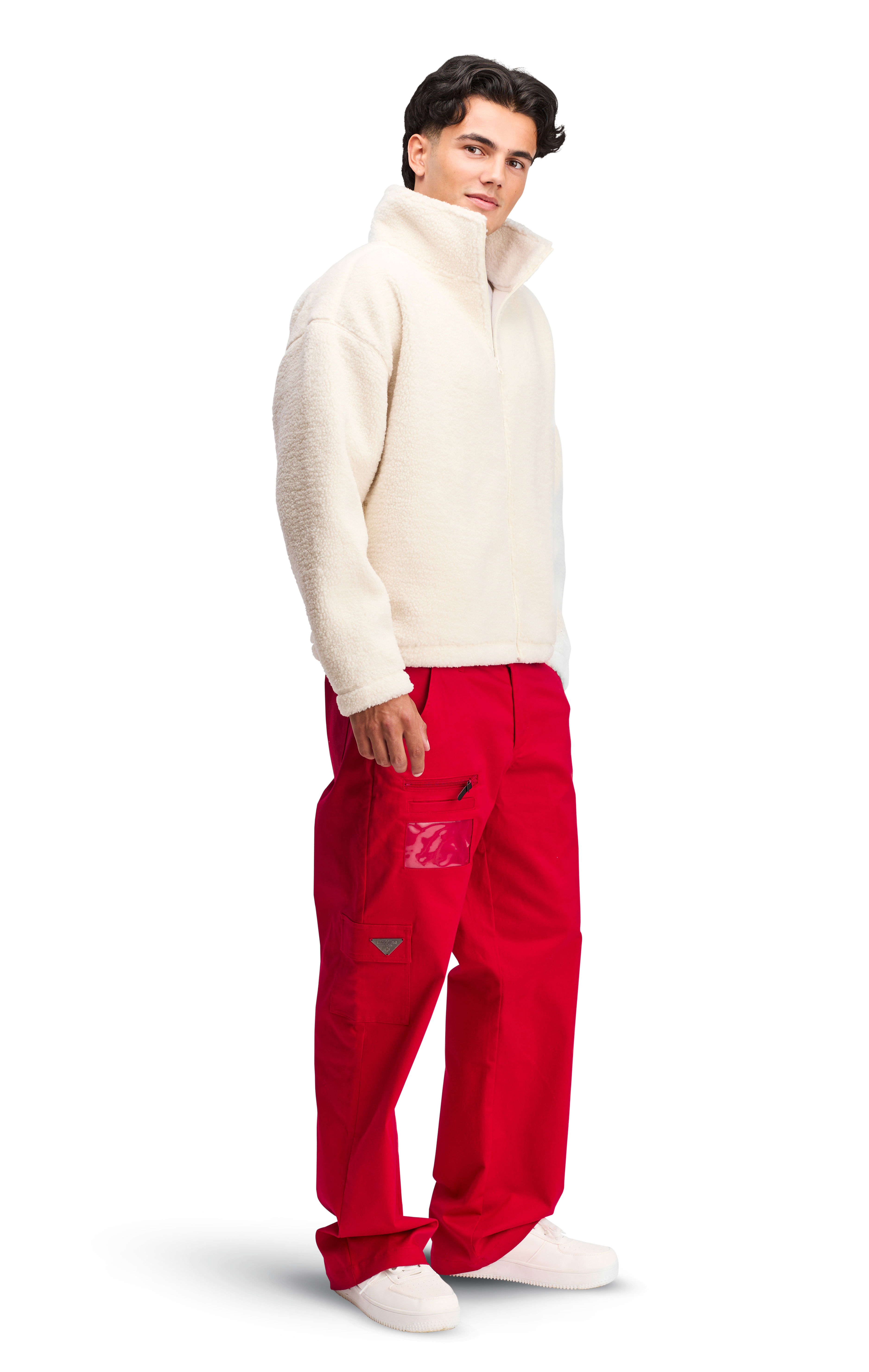 Fleece Unisex Collar Softline Plush White