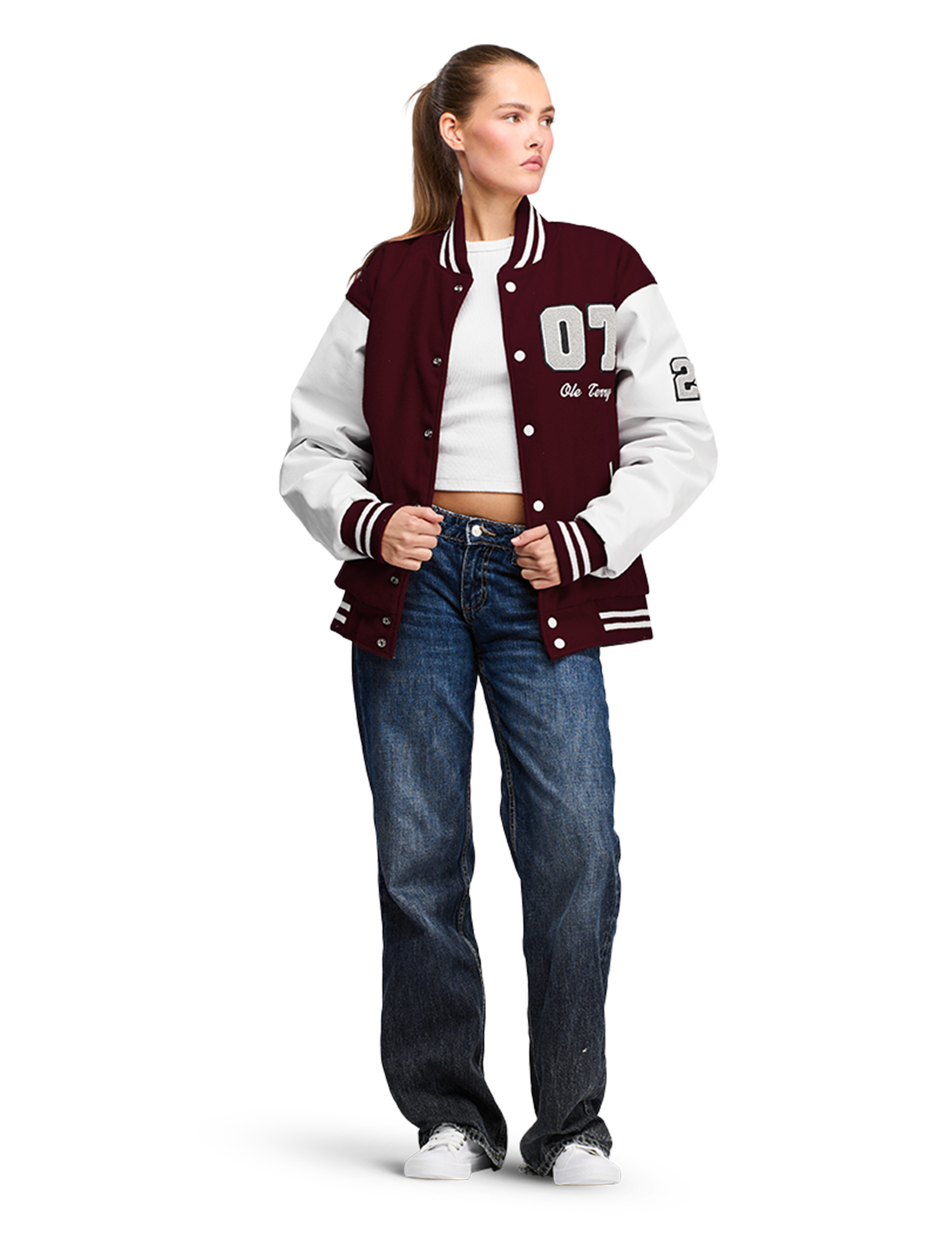 Baseballjakke Burgunder