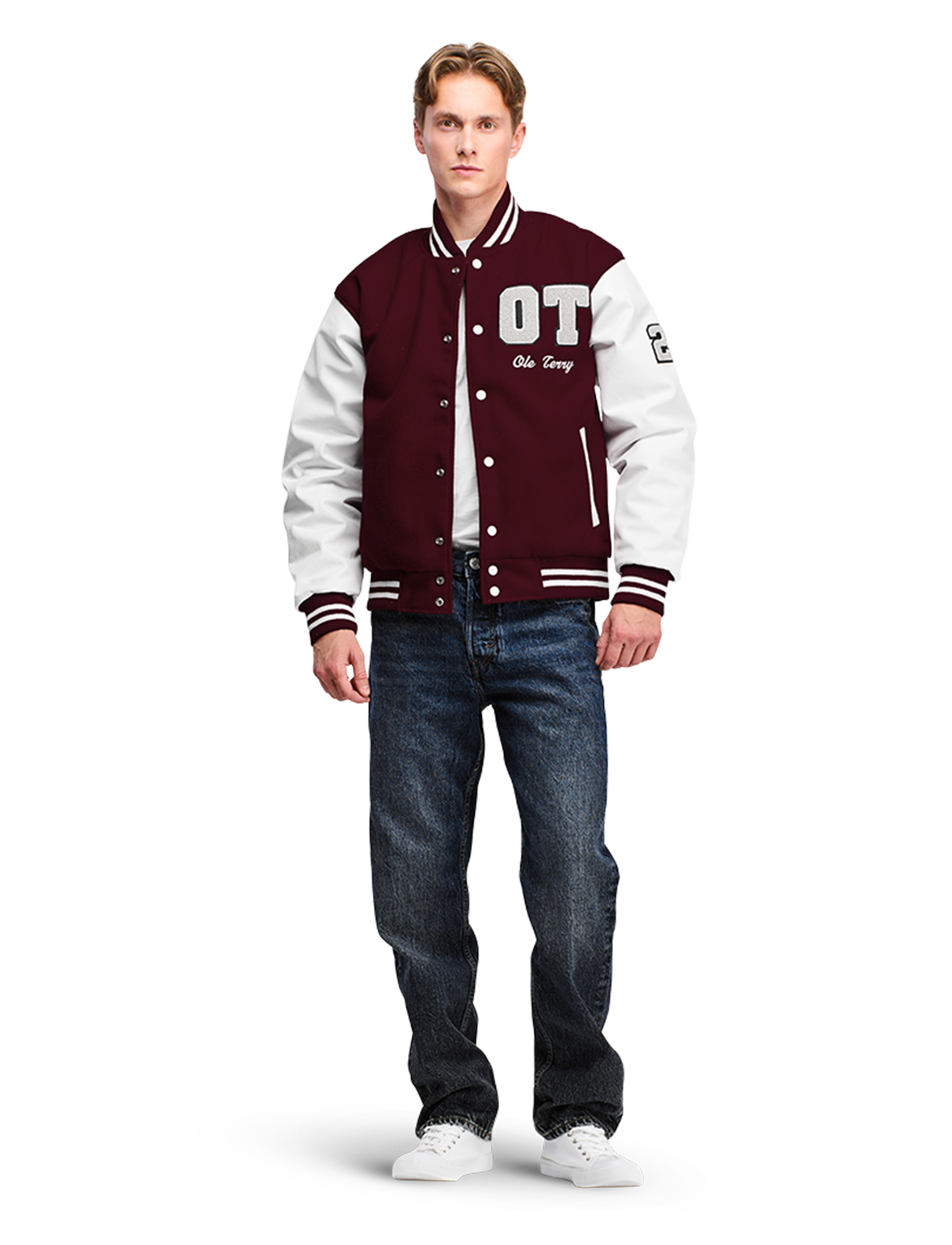Baseballjakke Burgunder